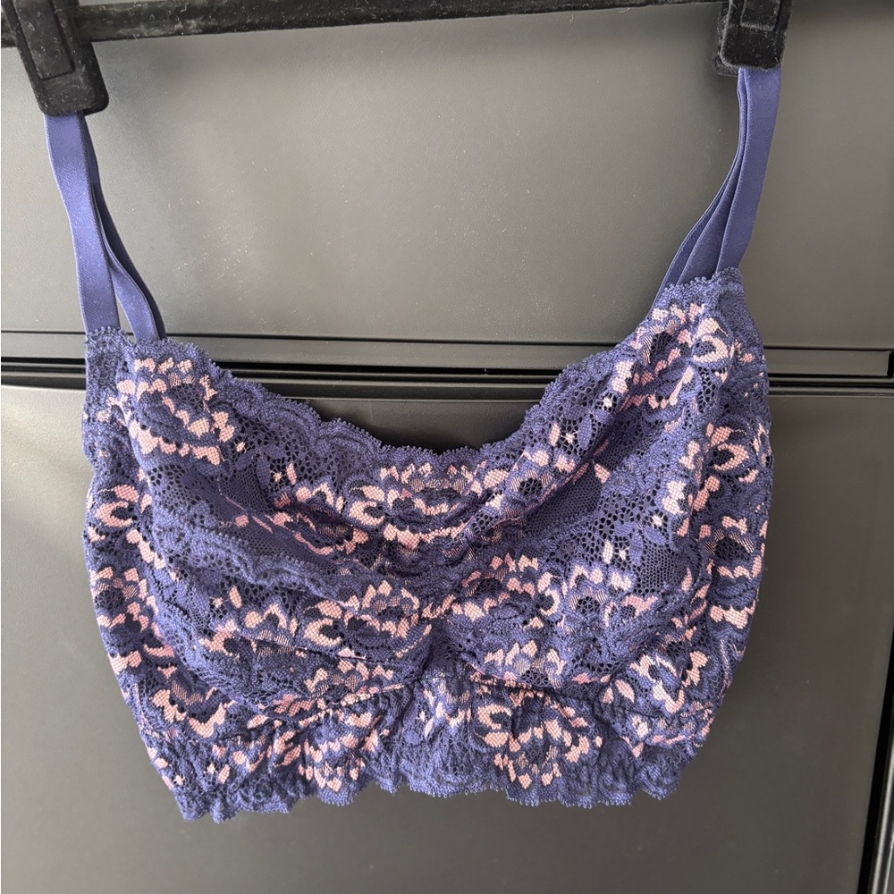 Montelle Intimates Lace Bralette in Purple and Pink